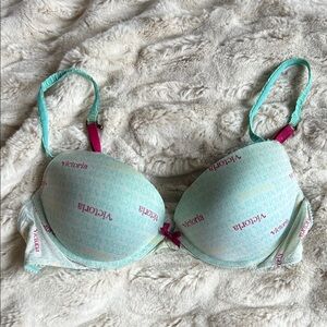 Victoria's Secret Aqua and Pink Bra